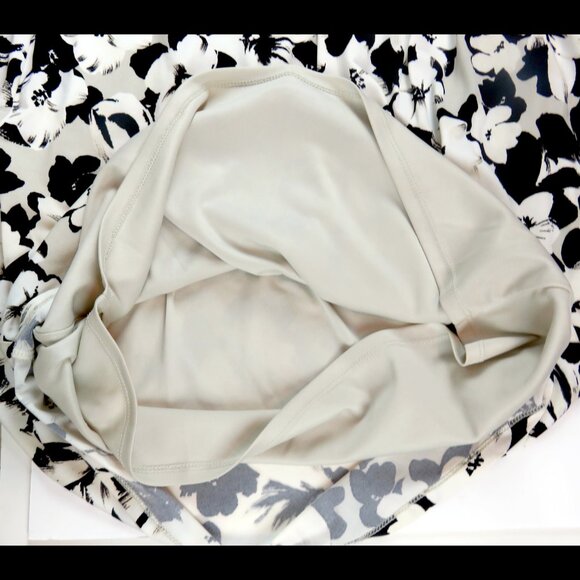 Precis Petite Black Pullover Shift Size UK 14 US 10 Lining Off White Floral - Picture 8 of 8